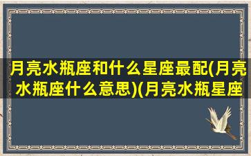 月亮水瓶座和什么星座最配(月亮水瓶座什么意思)(月亮水瓶星座 感情配对)